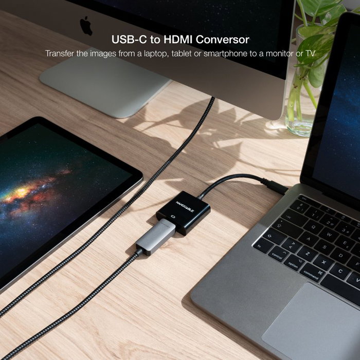 Nanocable Conversor USB-C a HDMI 4K, 15 cm, Negro Nanocable Conversor USB-C a HDMI 4K, 15 cm, Negro